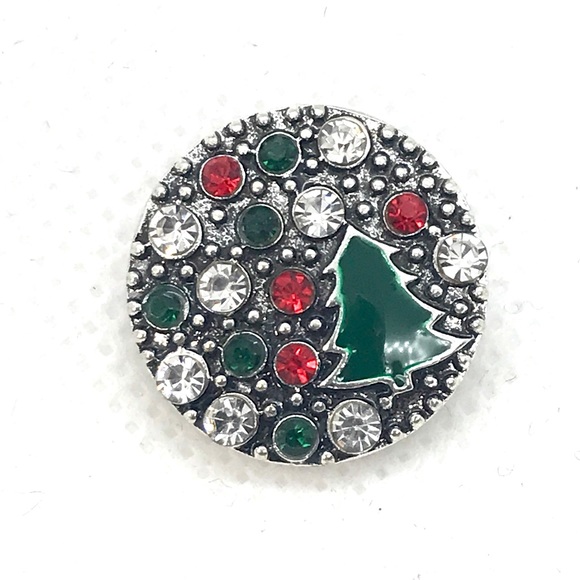 Christmas tree snap button 20mm gingersnaps ASN20 - Picture 1 of 3